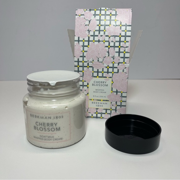Beekman 1802 New Sealed Cherry Blossom Whipped Goat Milk Body Cream Jar 8 fl oz - Picture 3 of 7